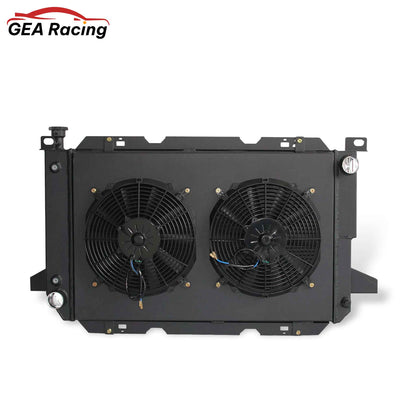 3 Row Heavy Duty Radiator with Integrated Fan Shroud for 1985-1997 Ford F-Series & Bronco V8 Engines (Front Installation View)