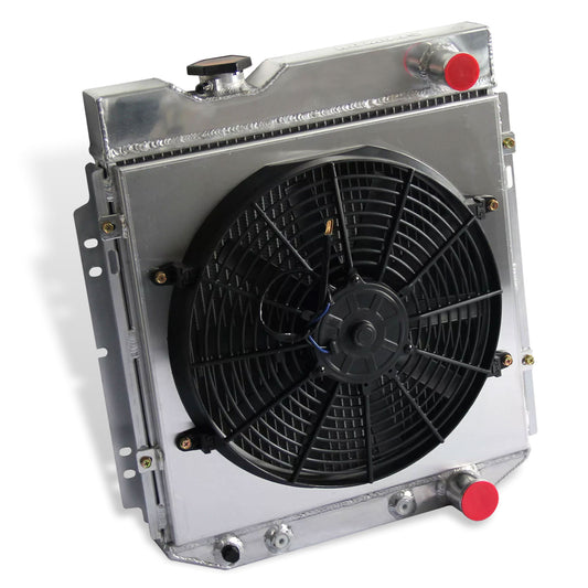 Aluminum Radiator Fan Shroud left side view Mustang, Comet, Falcon (1963-1966) V8 3 Row Pressure Tested
