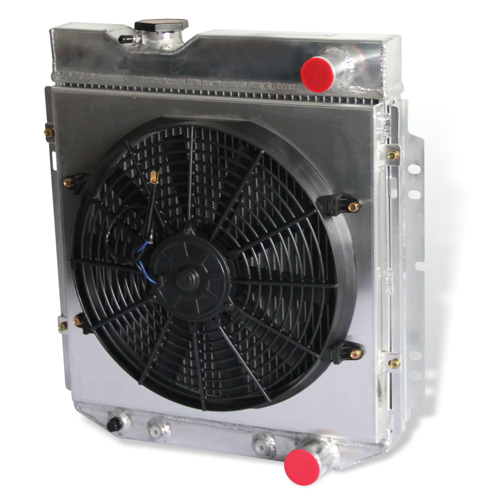 Aluminum Radiator Fan Shroud right side view Mustang, Comet, Falcon (1963-1966) V8 3 Row Direct Fit