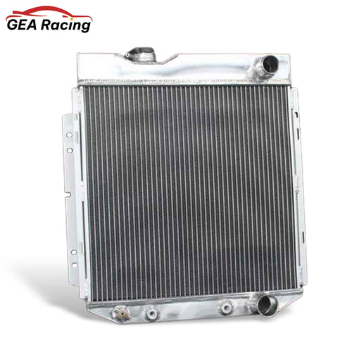 Aluminum Radiator left side cross-section view Mustang, Comet, Falcon (1963-1966) V8 4.7L 3 Row Pressure Tested