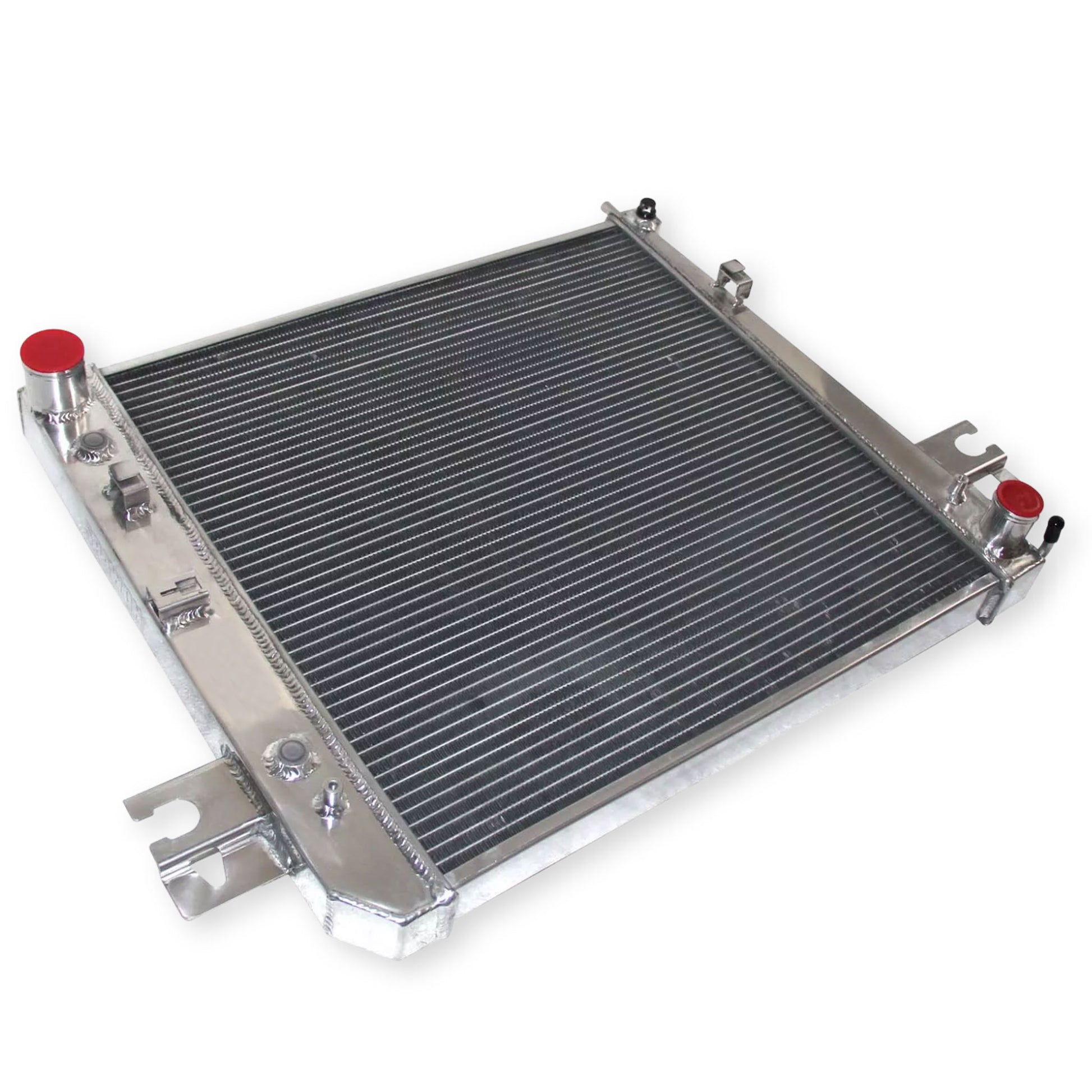 Aluminum Radiator top left view Liberty (2002-2006) 3.7L V6 3 Row OEM Mounts