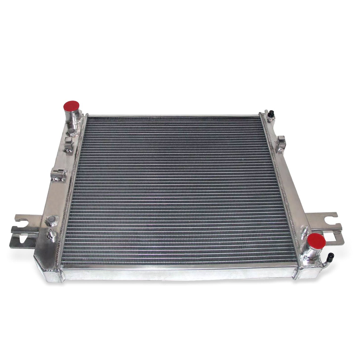 Aluminum Radiator top view Liberty (2002-2006) 3.7L V6 3 Row OEM Mounts