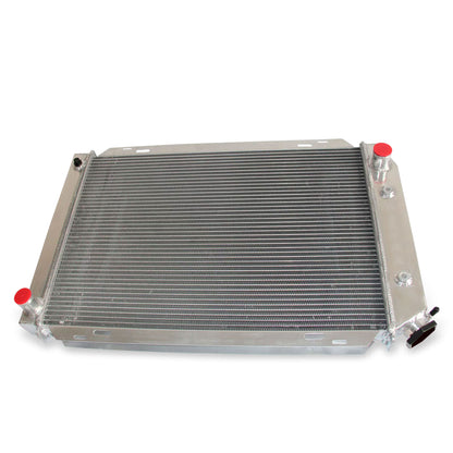 Aluminum Radiator top right view Mustang, Cougar (1980-1993) V8/V6 5.0L 3 Row OEM Mounts