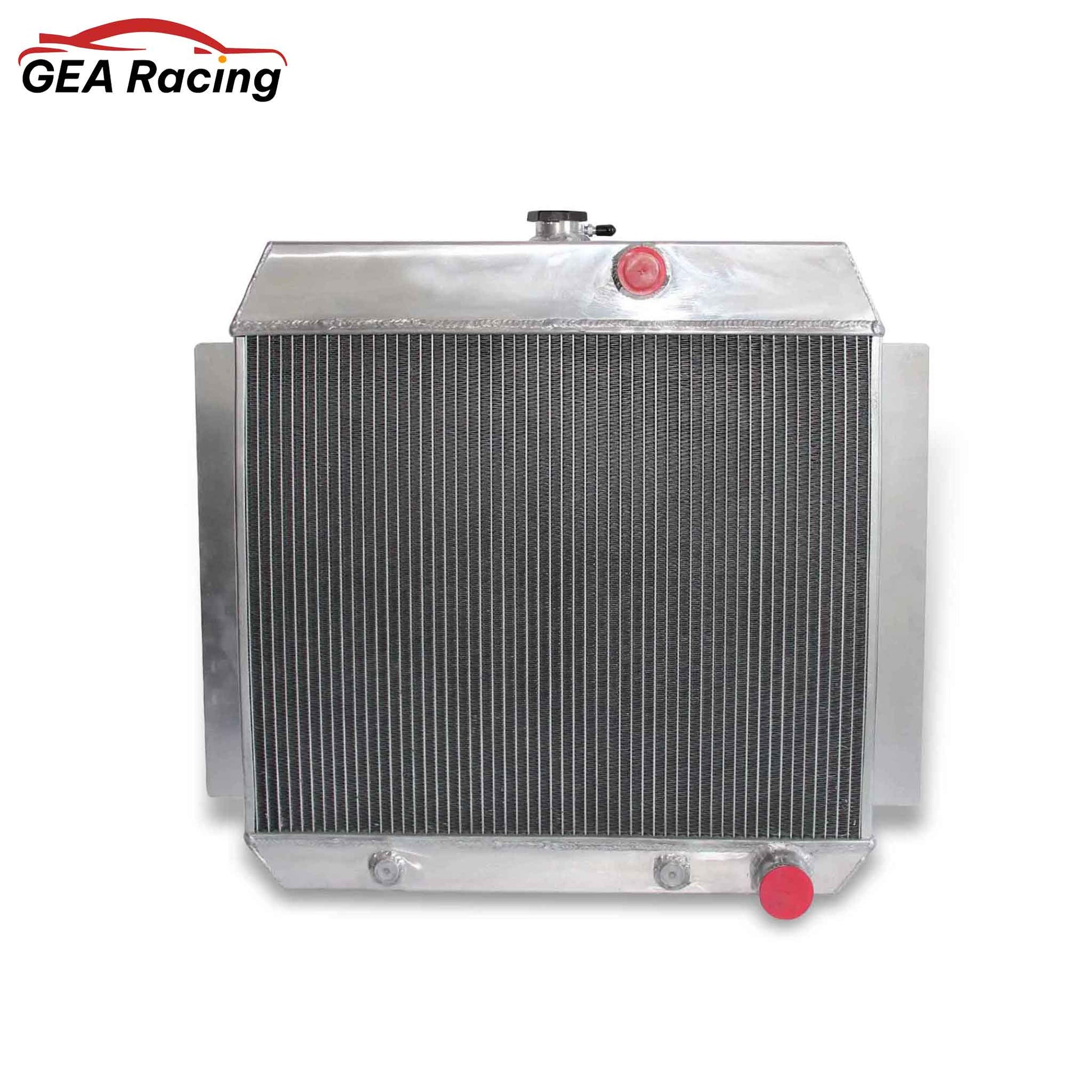 Front view of the 4-Row high-performance aluminum radiator for 1949-1954 Chevrolet Truck, Bel Air, and Corvette with 3.8L V8 engines.