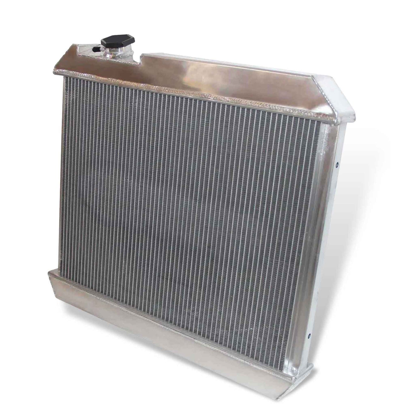 Left side profile of the 4 Row Aluminum Radiator designed for 1960-1964 Buick Invicta and Skylark 6.6L 7.0L V8 models (AT/MT).