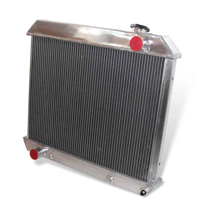 Right side profile of the high-performance 4 Row Aluminum Radiator for 1960-1964 Buick Invicta/Skylark 6.6L & 7.0L V8, fits AT/MT.