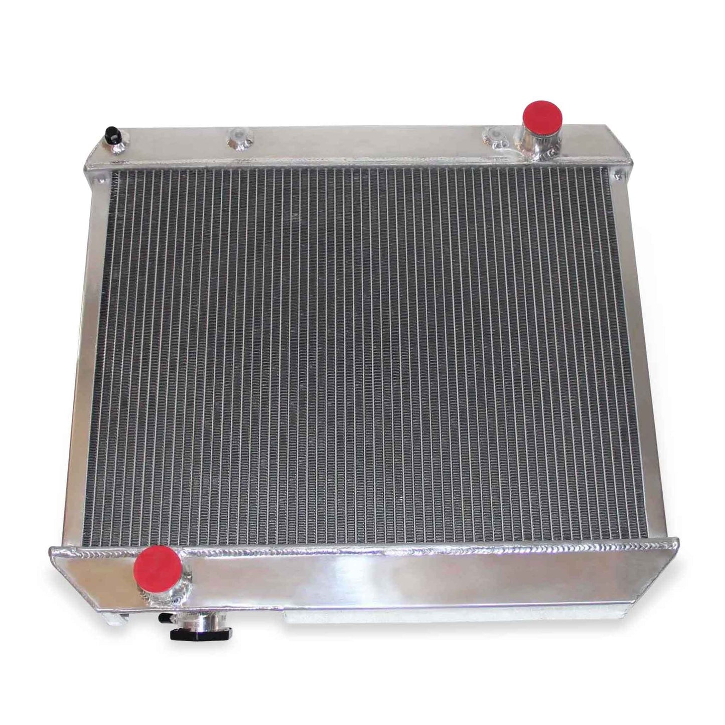 Top view of the 4 Row Aluminum Radiator for 1960-1964 Buick Invicta & Skylark, showing filler neck and core for 6.6L/7.0L V8 AT/MT.