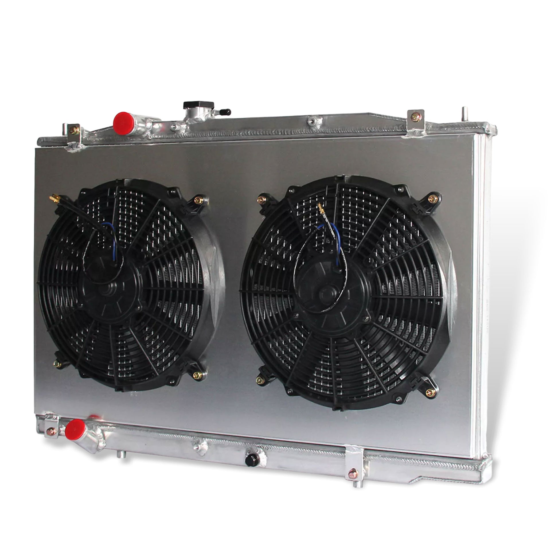 2 Row radiator and fan shroud right side view for Acura TL Base Sedan 3.2L 2004-2006 V6 MT