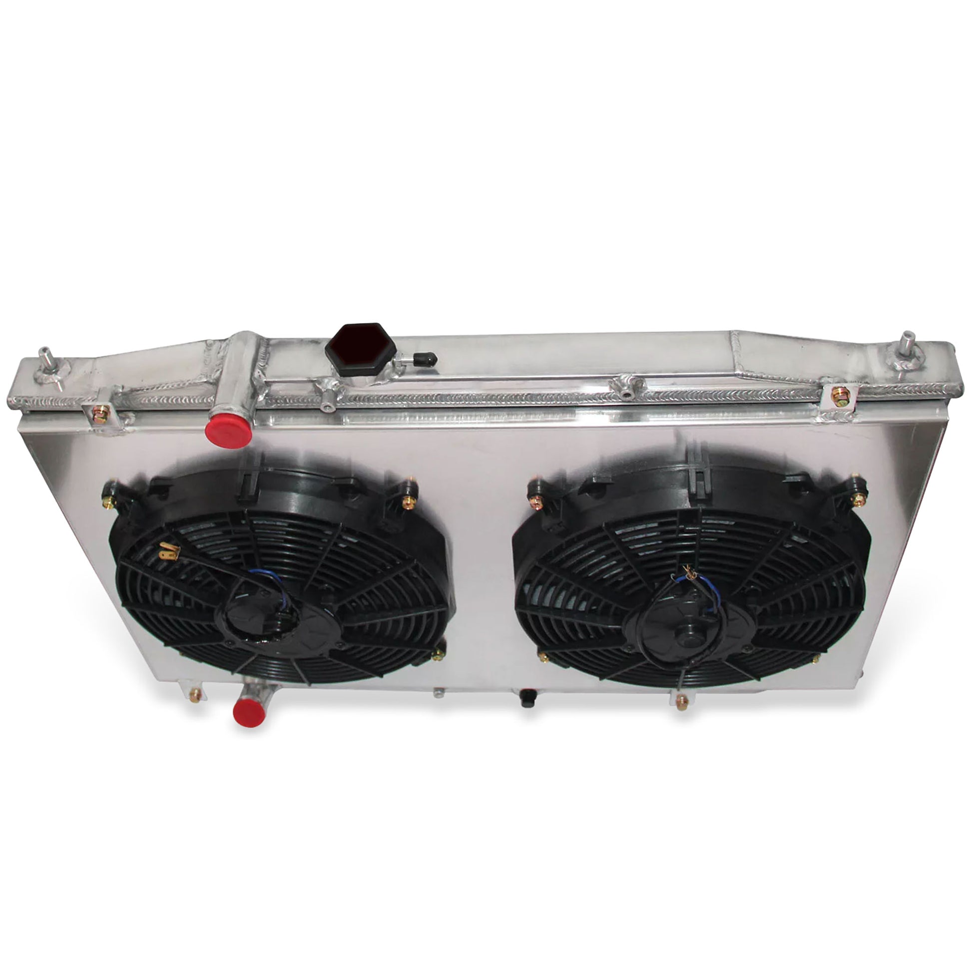 2 Row radiator and fan shroud top view for Acura TL Base Sedan 3.2L 2004-2006 V6 MT