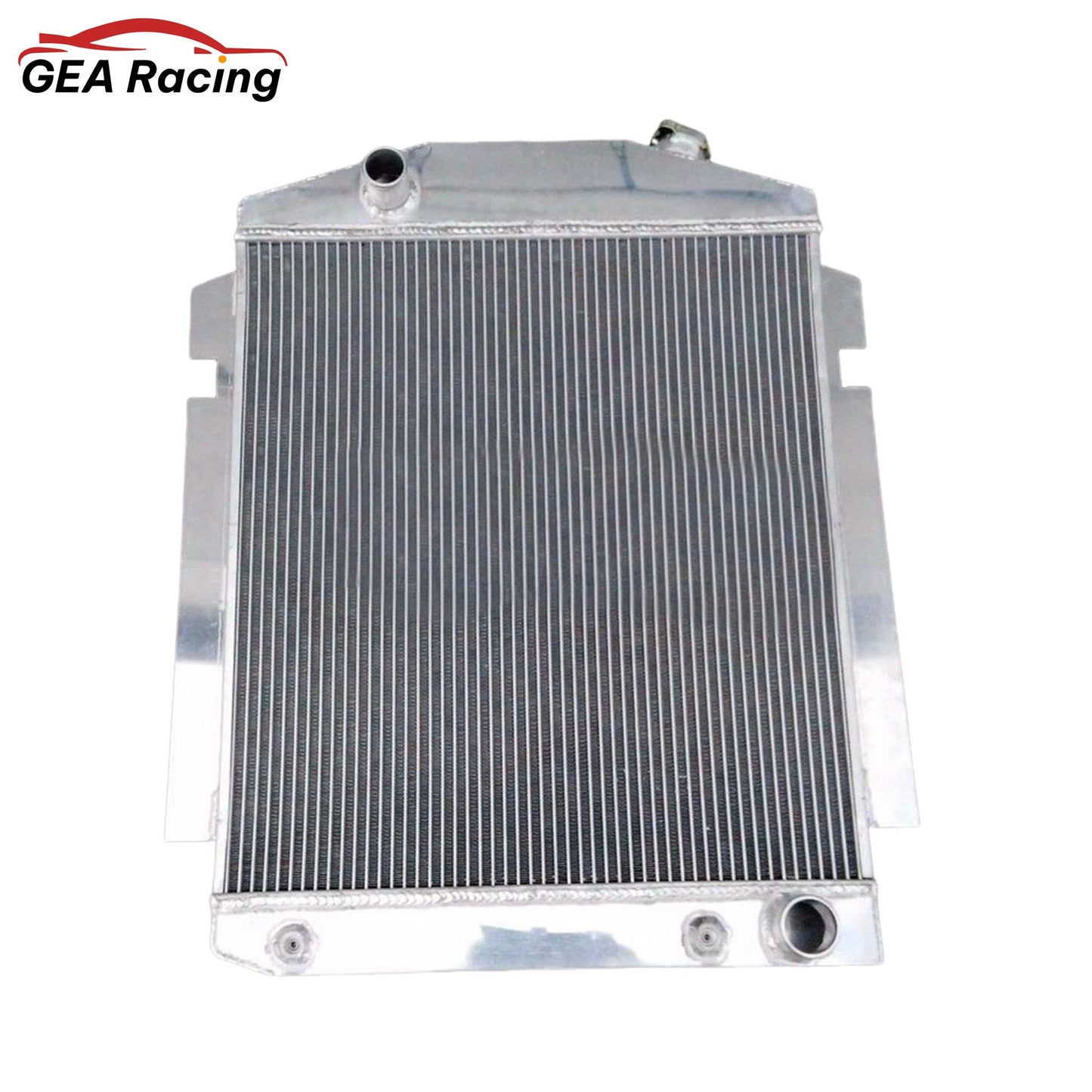 Front view of the aluminum radiator for a 1938-1940 Chevy or GMC Truck, fits SBC, BBC V8, and L6 engines.