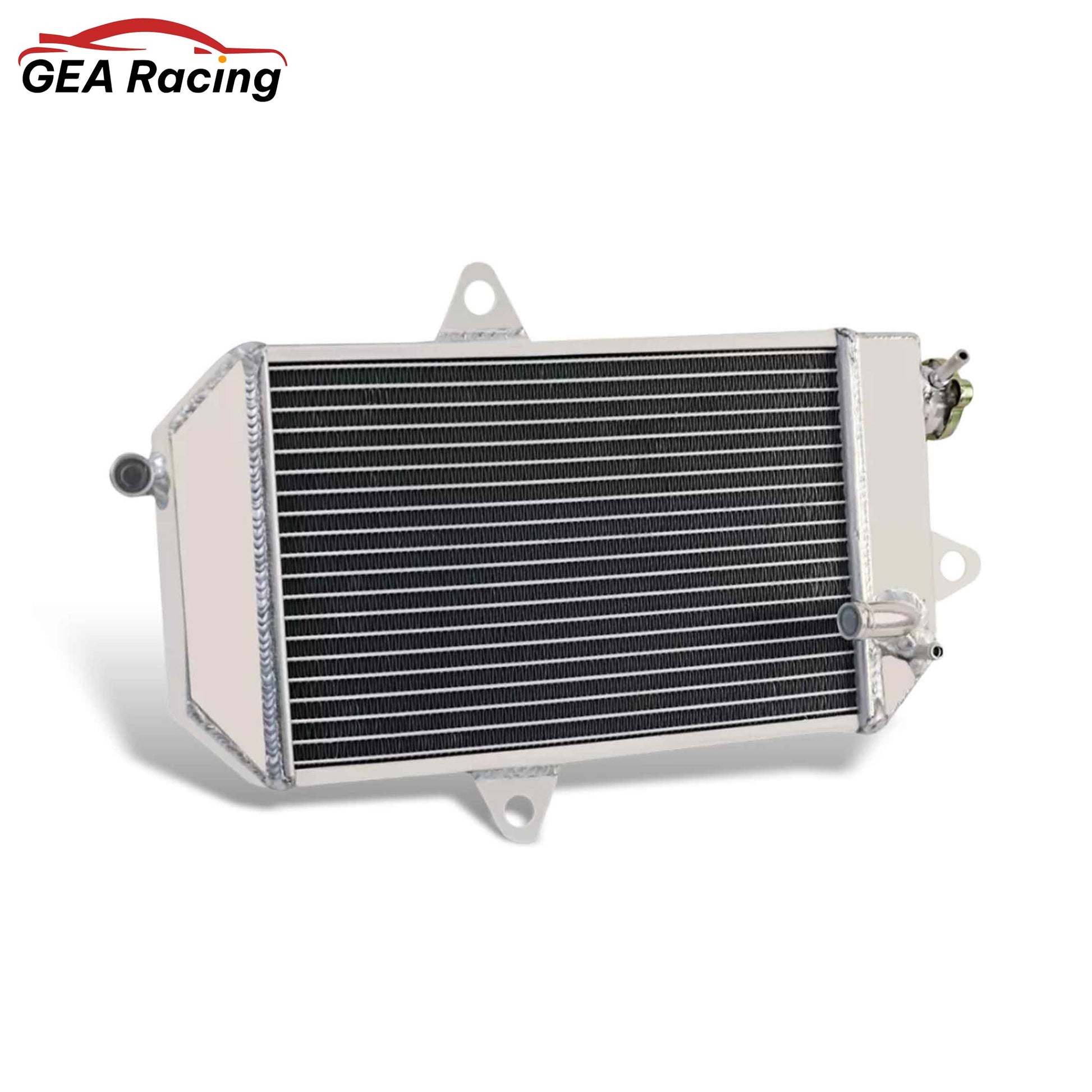 Oversized aluminum radiator front view with 3-row core for Yamaha Banshee YFZ350 (1987–2006), pressure-tested