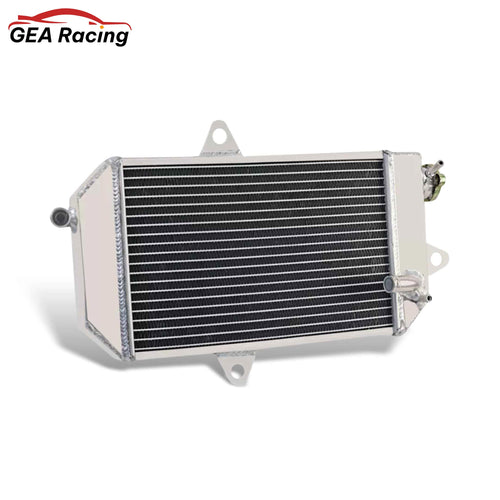 Oversized aluminum radiator front view with 3-row core for Yamaha Banshee YFZ350 (1987–2006), pressure-tested