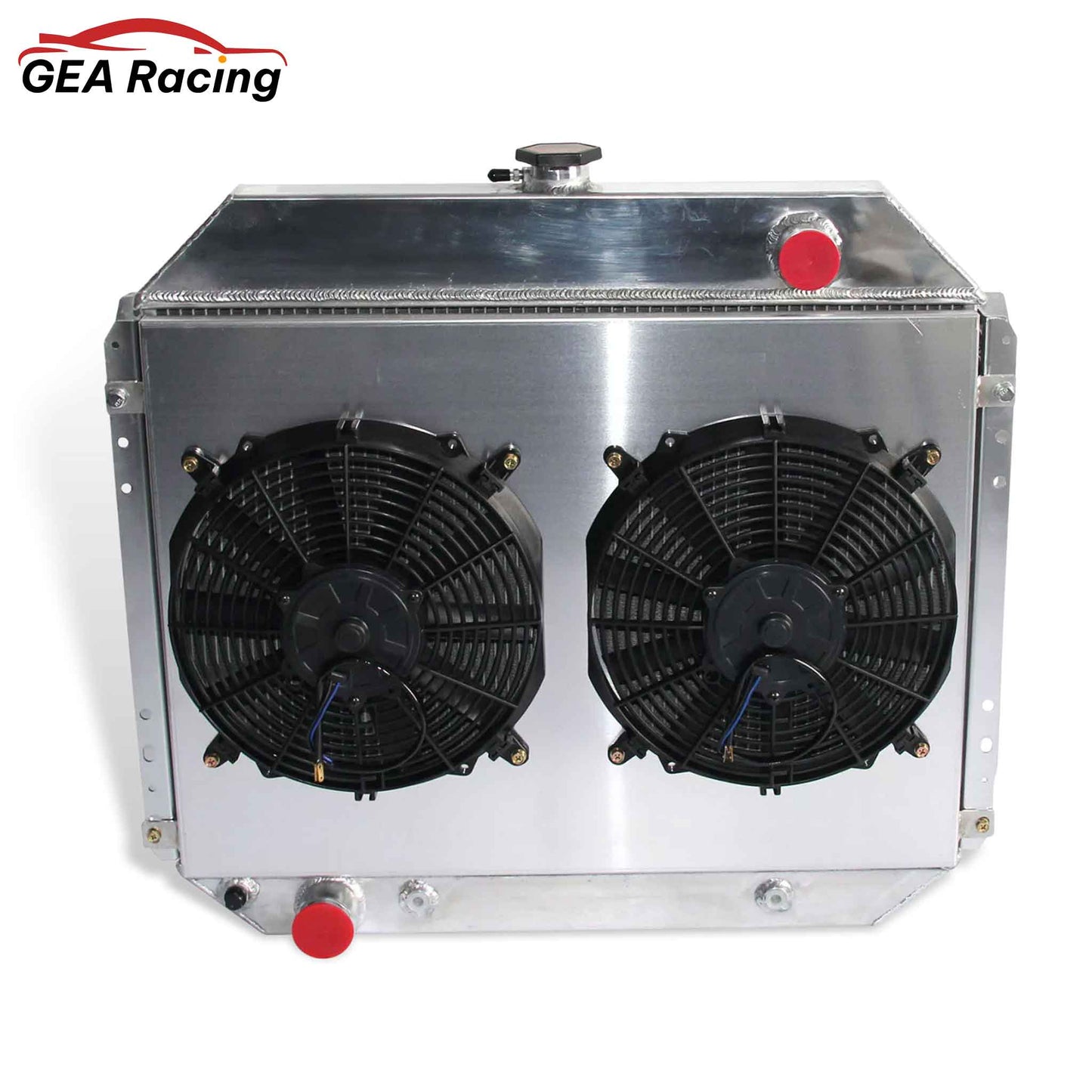 Aluminum Radiator & Fan Shroud Front Mounting for 1968-1979 Ford F-100/Bronco/Ranger 6.6L V8 (AT/MT)
