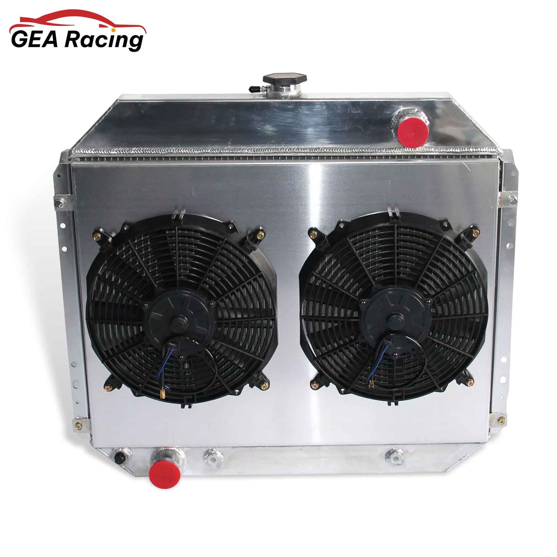 Aluminum Radiator & Fan Shroud Front Mounting for 1968-1979 Ford F-100/Bronco/Ranger 6.6L V8 (AT/MT)