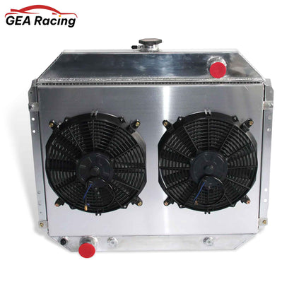 Aluminum Radiator & Fan Shroud Front Mounting for 1968-1979 Ford F-100/Bronco/Ranger 6.6L V8 (AT/MT)