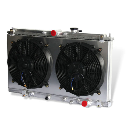 Aluminum Radiator Fan Shroud 2 Row right side cross-section view Accord (1994-2001) OEM Mounts