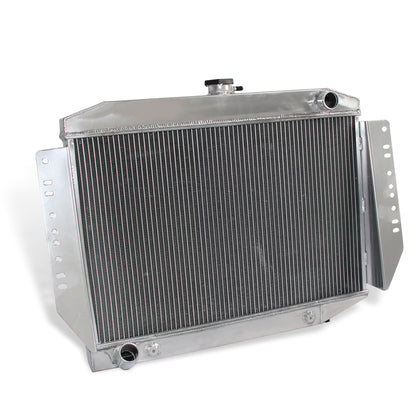 Aluminum Radiator left side cross-section view Cherokee (1972-1979) 6.6L 4 Row Pressure Tested