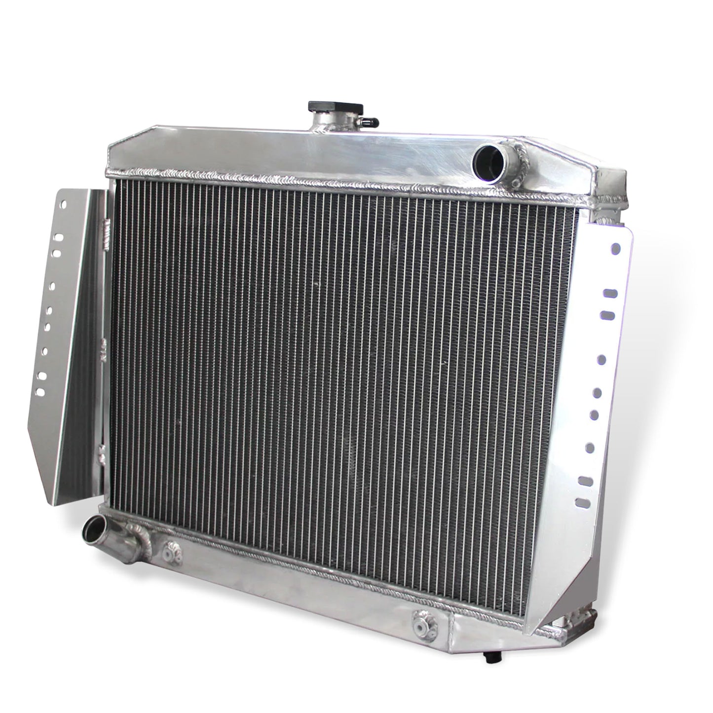 Aluminum Radiator right side cross-section view Cherokee (1972-1979) 6.6L 4 Row Direct Fit