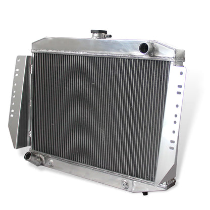 Aluminum Radiator right side cross-section view Cherokee (1972-1979) 6.6L 4 Row Direct Fit