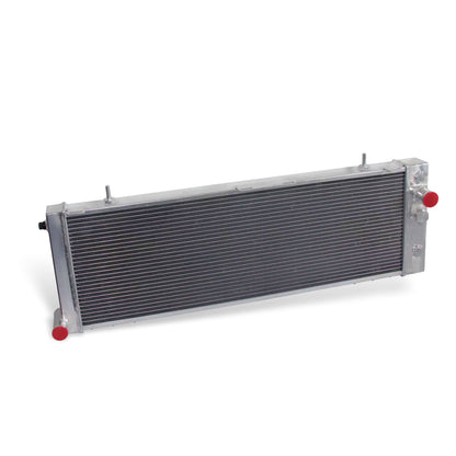 Aluminum Radiator left side cross-section view Comanche, Cherokee, Wagoneer, Chief L6 (1987-1990) 3 Row Pressure Tested