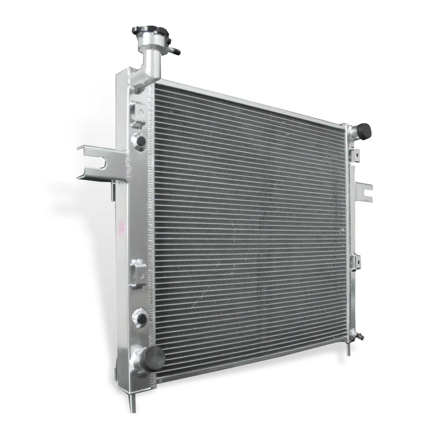 Aluminum Radiator left side cross-section view Grand Cherokee L6 4.0 (1999-2004) 2 Row Pressure Tested