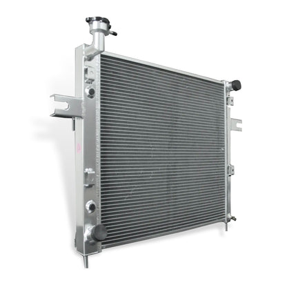Aluminum Radiator left side cross-section view Grand Cherokee L6 4.0 (1999-2004) 2 Row Pressure Tested