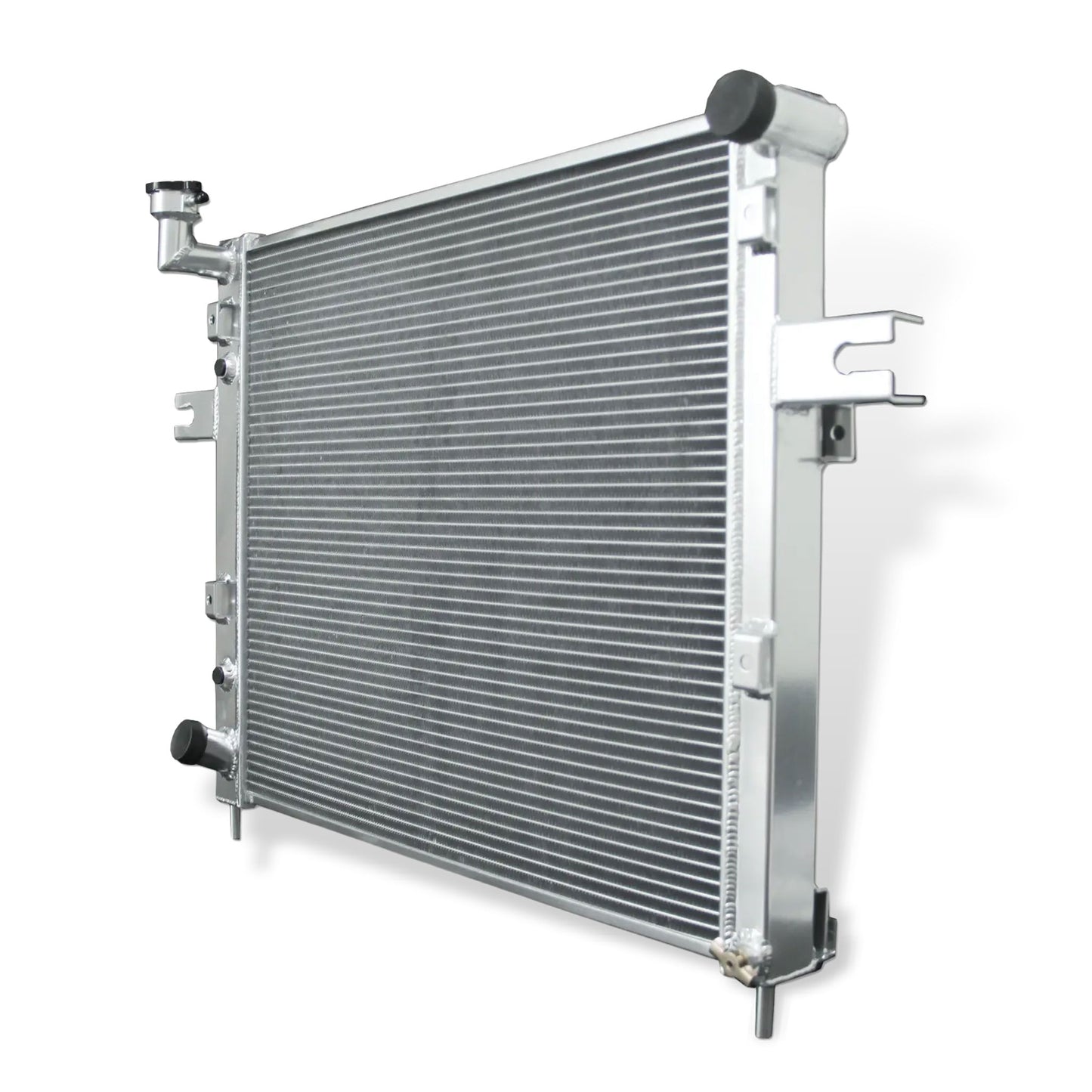 Aluminum Radiator right side cross-section view Grand Cherokee L6 4.0 (1999-2004) 2 Row Direct Fit