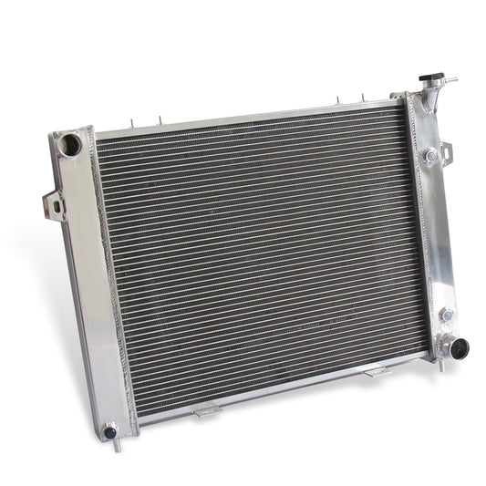 Aluminum Radiator left side cross-section view Grand Wagoneer / Cherokee 5.2L V8 (1993-1997) 2 Row Pressure Tested