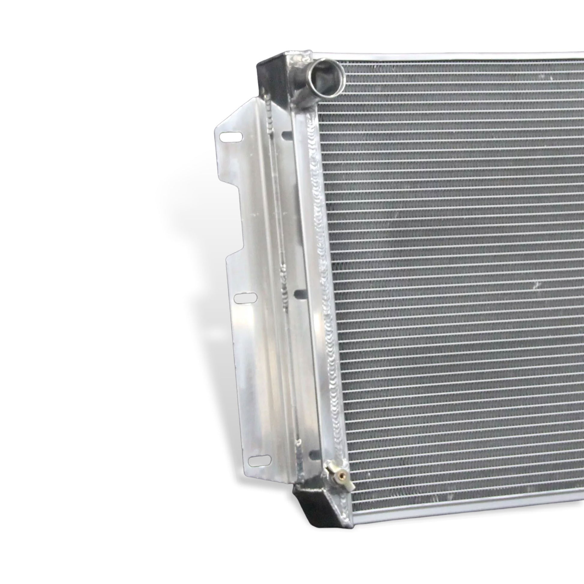 Aluminum Radiator detail 1 view Wrangler SE/Rubicon with Chevy V8 Engine (1997-2002) 3 Row Pressure Tested