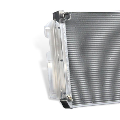 Aluminum Radiator detail 1 view Wrangler SE/Rubicon with Chevy V8 Engine (1997-2002) 3 Row Pressure Tested