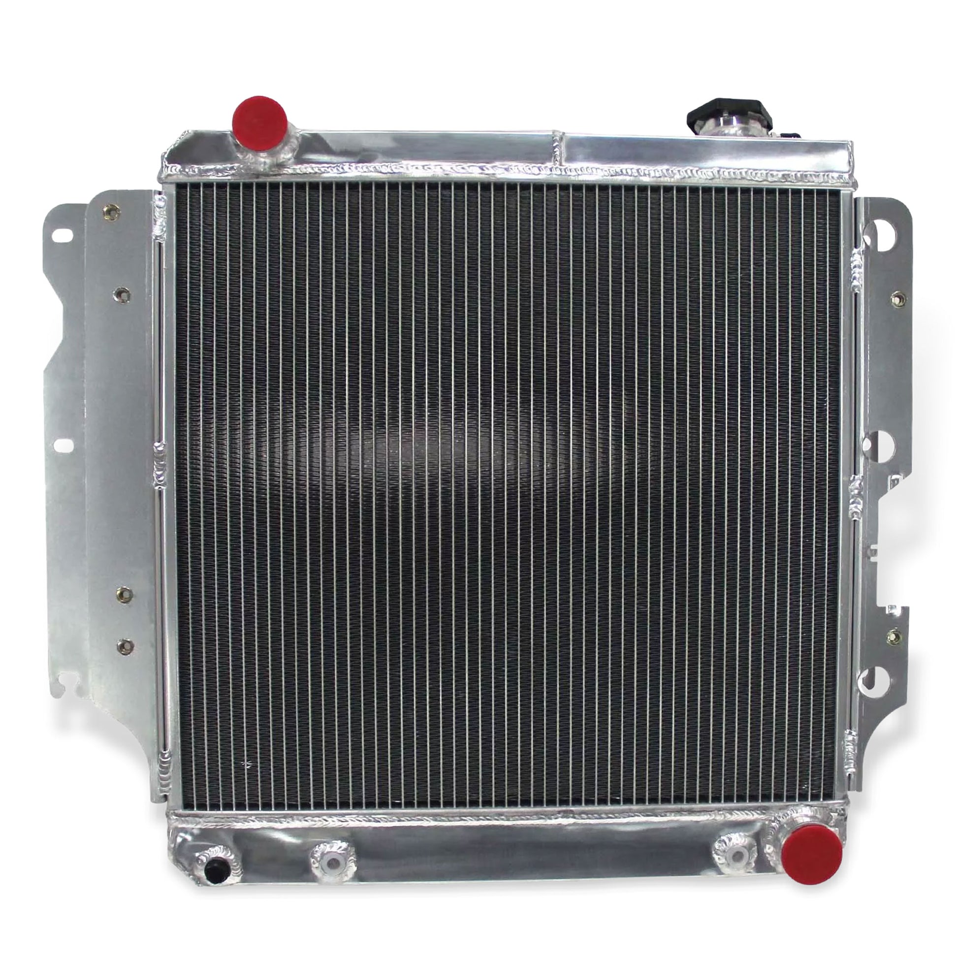 Aluminum Radiator front mounting points Wrangler with Chevy Mopar V8 Conversion (1987-2006) 3 Row Direct Fit
