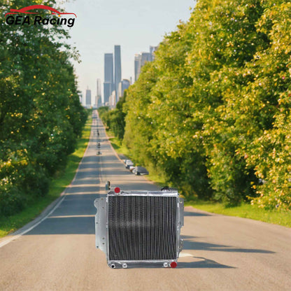 Aluminum Radiator showcase view Wrangler with Chevy Mopar V8 Conversion (1987-2006) 3 Row Direct Fit