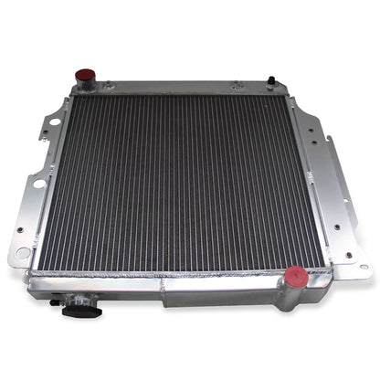 Aluminum Radiator top view Wrangler with Chevy Mopar V8 Conversion (1987-2006) 3 Row OEM Mounts