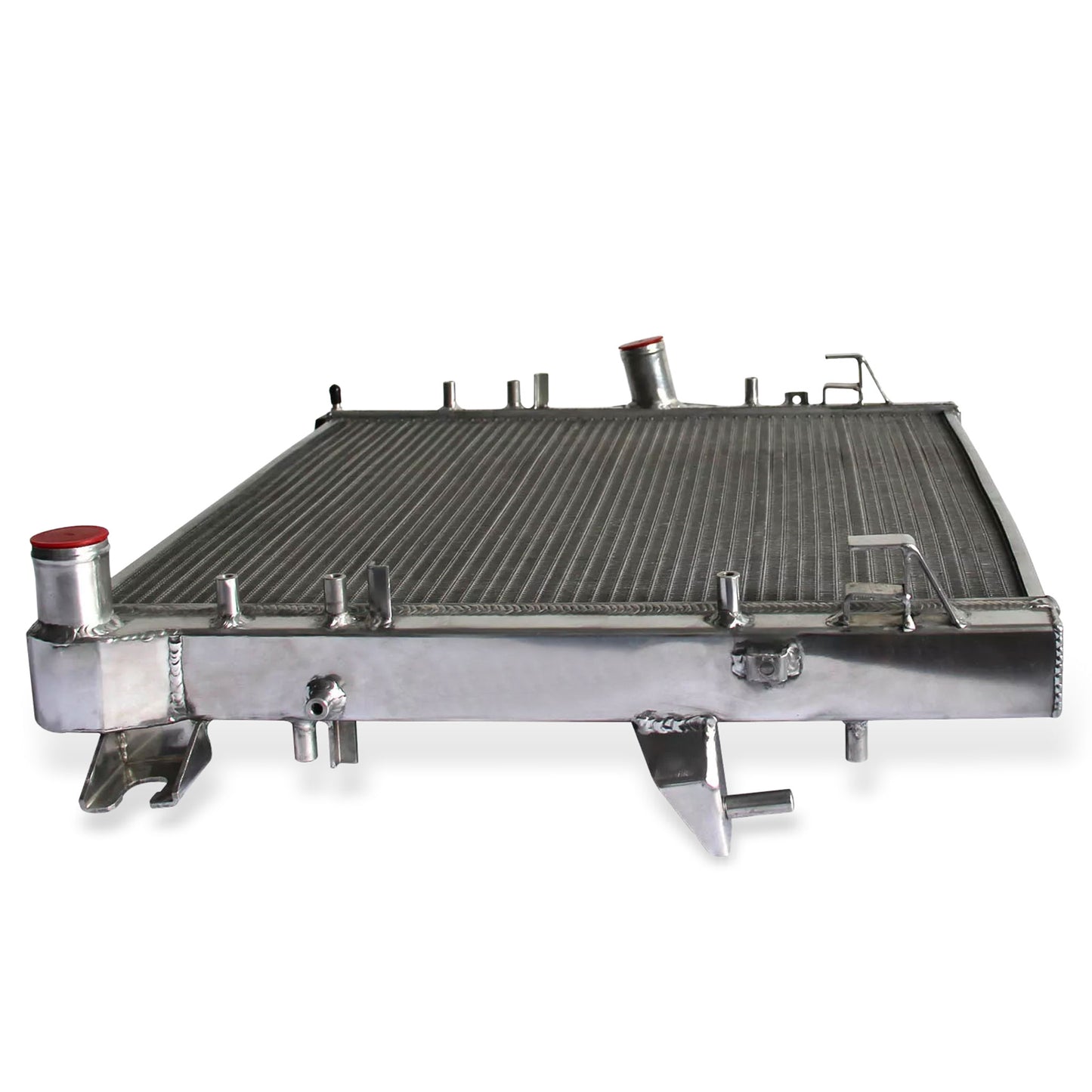 Aluminum Radiator top right view Wrangler JK (2007-2018) 3.8L/3.6L V6 3778cc 3 Row OEM Mounts