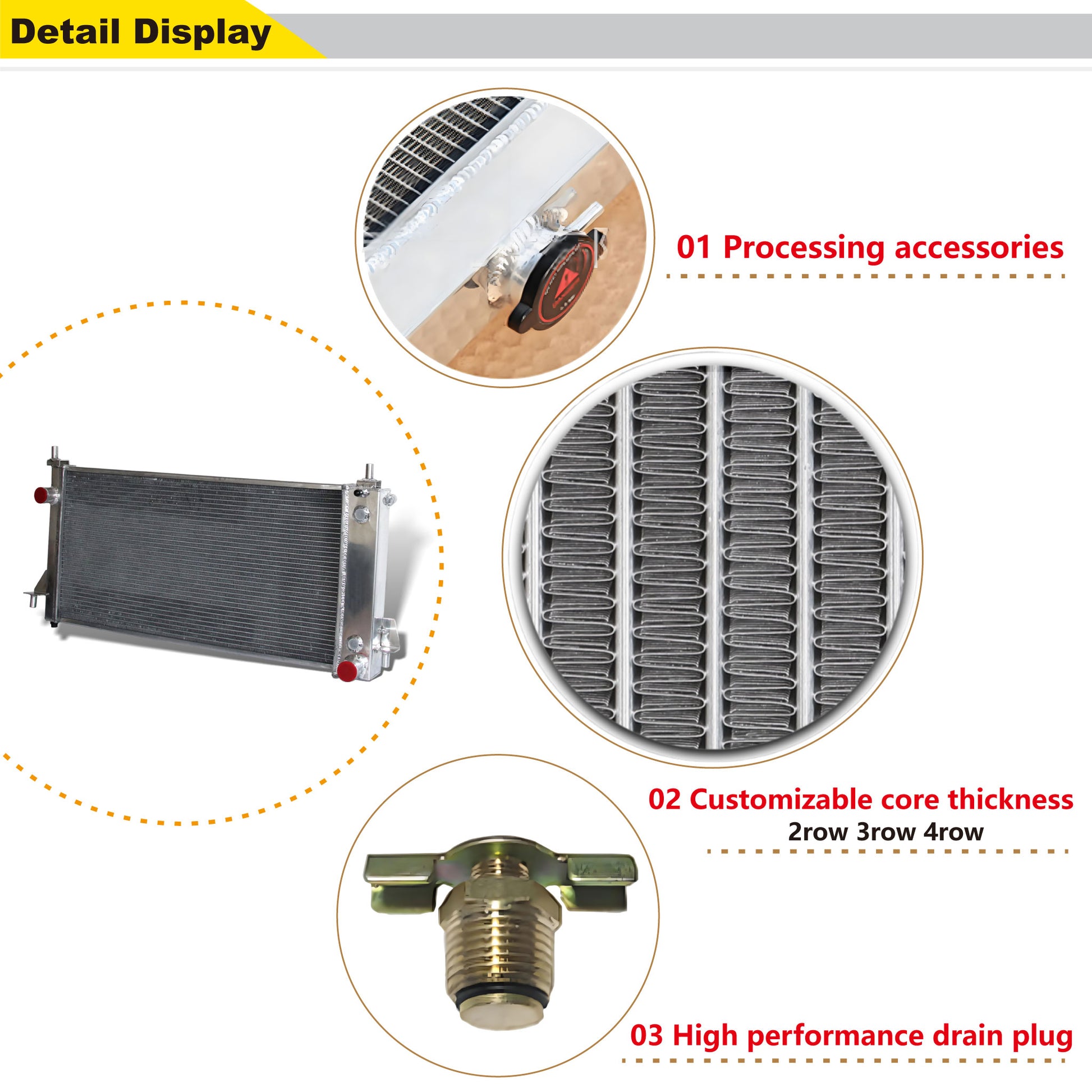 Anti-Electrolysis Coating Close-Up - Aluminum Radiator Core vs Rusted OEM (1996-2007 Taurus/Sable 3.0L V6)