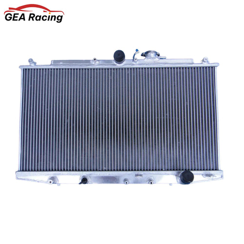Front view of the 2-row half-size aluminum radiator for the 1998-2002 Honda Accord SIR/SIR-T (CF4) with a manual transmission.