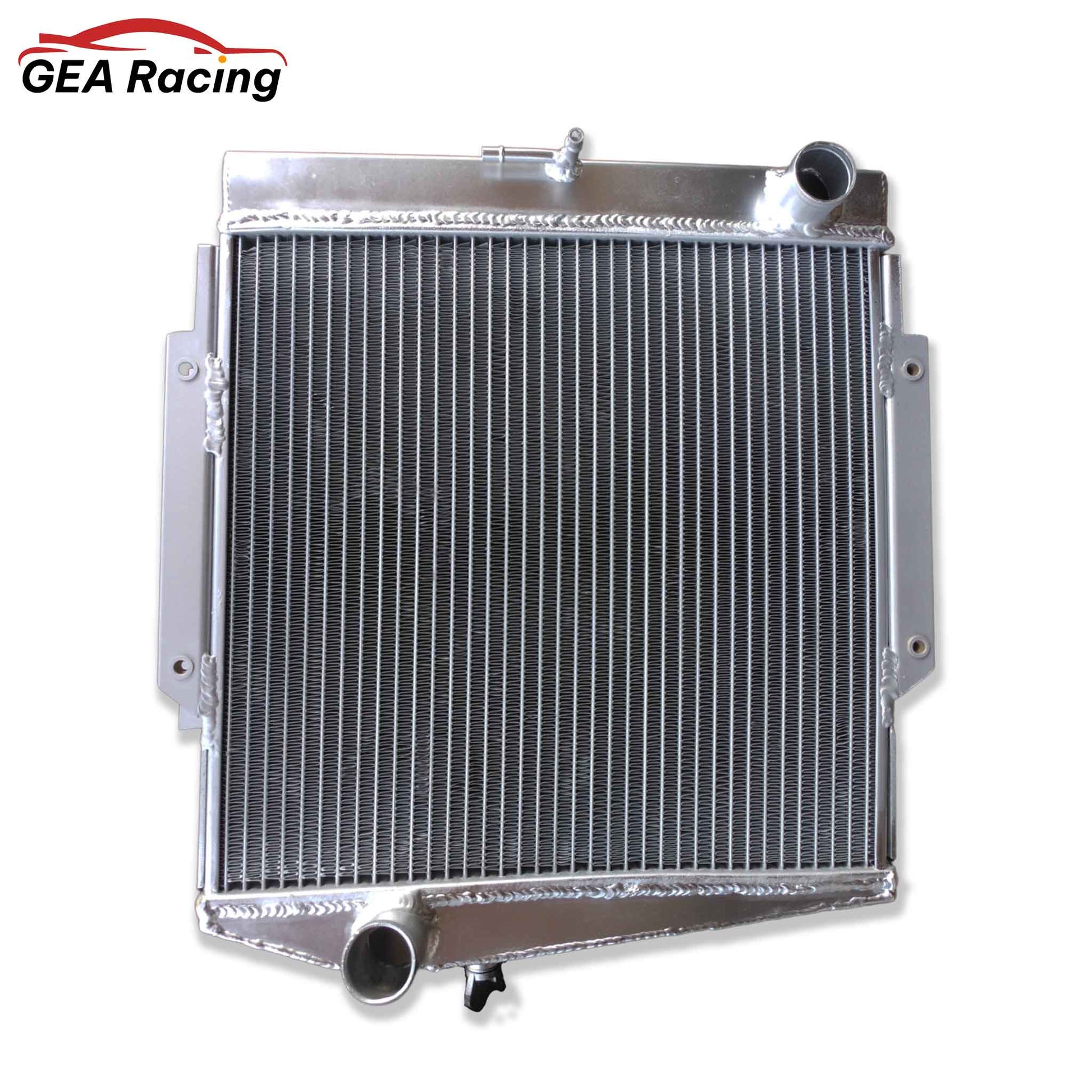 Front view of the 3-row high-performance aluminum radiator for the 1963-1970 Datsun Sports Roadster (Fairlady 1500, 1600, 2000).
