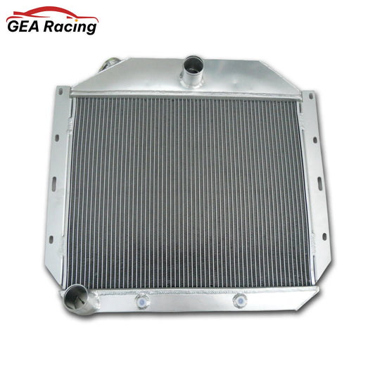 Front view of the 3-row heavy-duty aluminum radiator for 1951-1957 International Harvester L, R, and S-Series trucks (AT/MT).