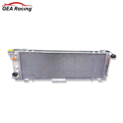 Front view of the 3-row heavy-duty aluminum radiator for the 1991-2001 Jeep Cherokee XJ & Comanche with the 4.0L Inline-6 engine.