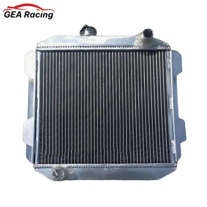 Front view of the high-performance aluminum radiator for a 1974-1977 Ford Capri MKII with a 2.6L or 2.8L V6 engine (MT, LHD).