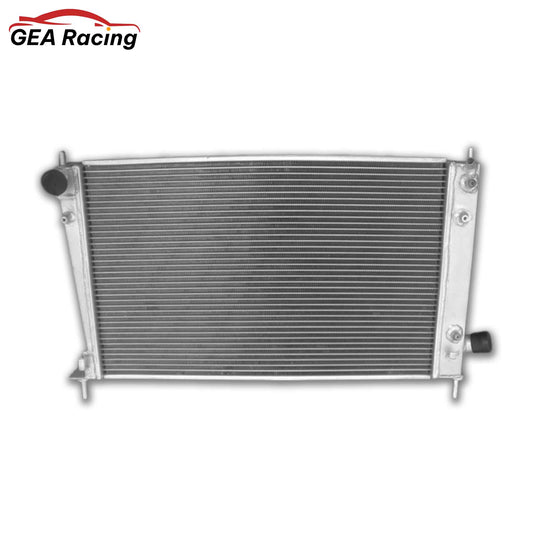 Front view of the high-performance aluminum radiator for the 1999-2009 SAAB 9-5, fitting B205/B235 2.0L & 2.3L Turbo engines (AT/MT).