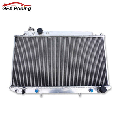 Front view of the high-performance aluminum radiator for the 1989-1992 Toyota Cressida MX83 with a 7M-GE engine, compatible with both AT and MT transmissions.