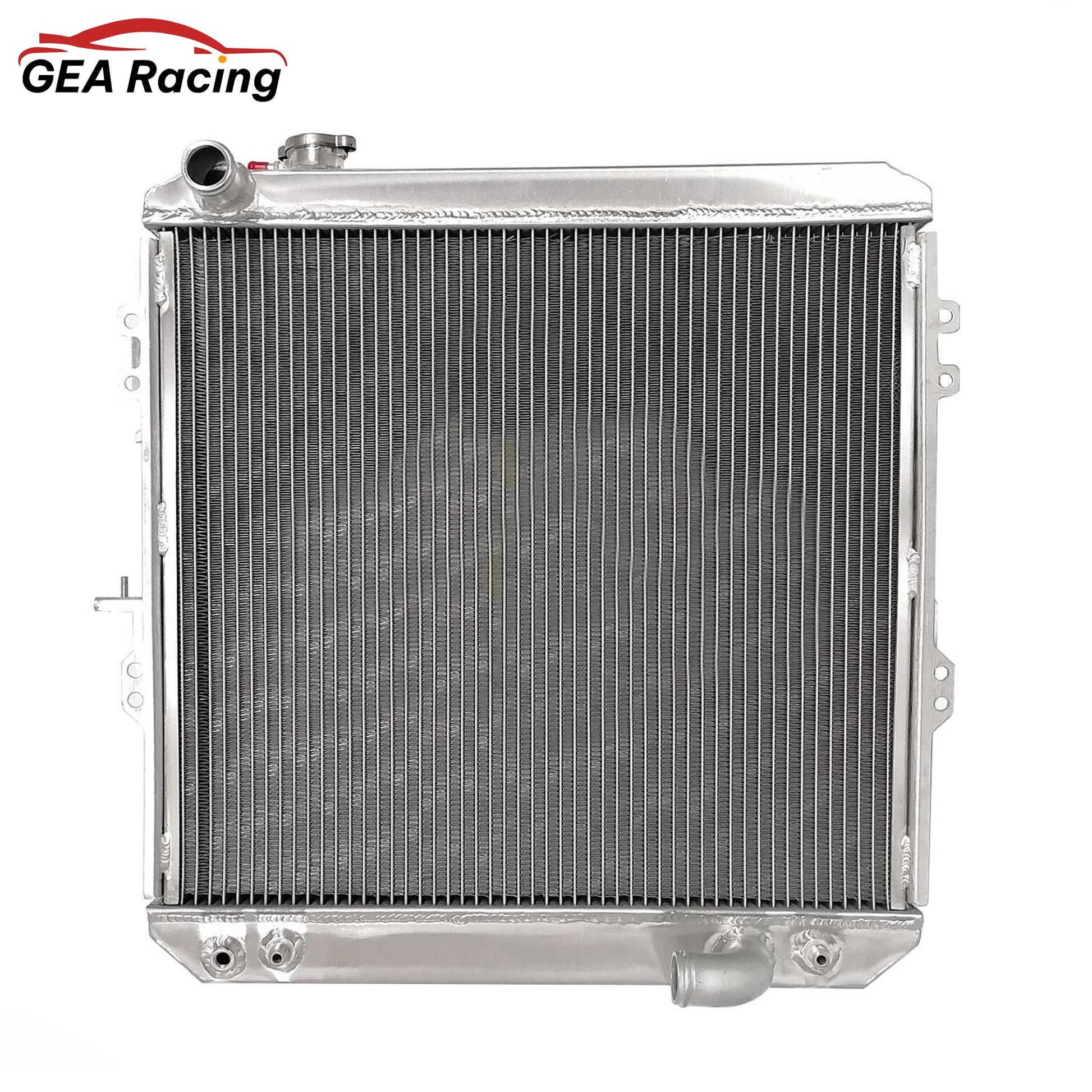 Front view of the heavy-duty aluminum radiator for a 1988-1997 Toyota Hilux, 4Runner, or Surf (LN106/LN111) with the 3L 2.8L Diesel engine.