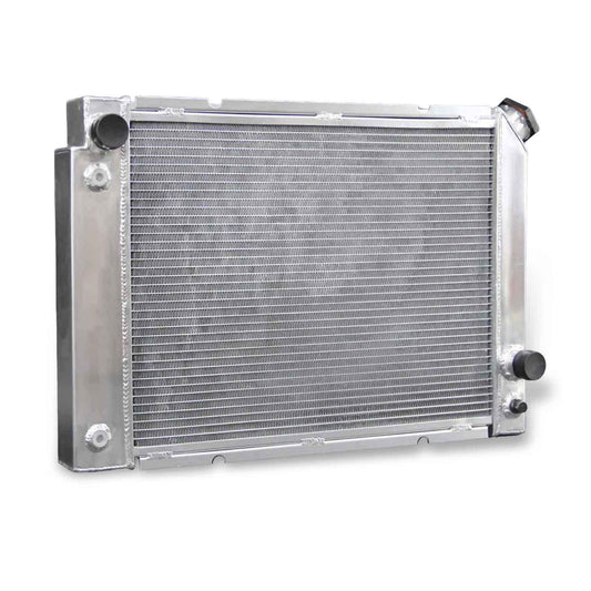 Front view of GEA Racing 3 Row Aluminum Radiator for 1985-1988 Pontiac Fiero 2.8L V6 & 2.5L L4, 52mm core, AT/MT.
