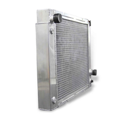 Left side profile of GEA Racing 3 Row Aluminum Radiator for 1985-1988 Pontiac Fiero, detailing tank and 52mm core thickness.