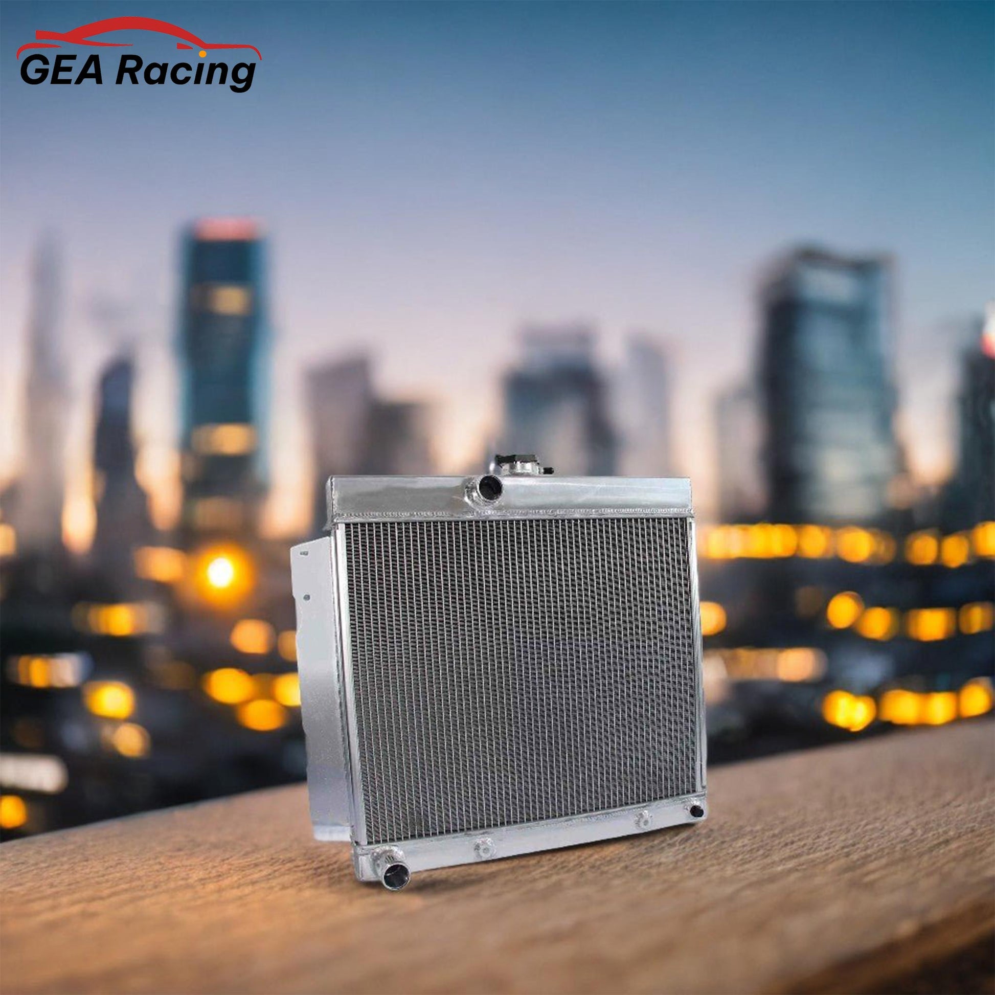 GEA Racing 3 Row Aluminum Radiator installed in a classic Plymouth/Dodge with 7.0L V8, fits 1963-1969 AT/MT models.