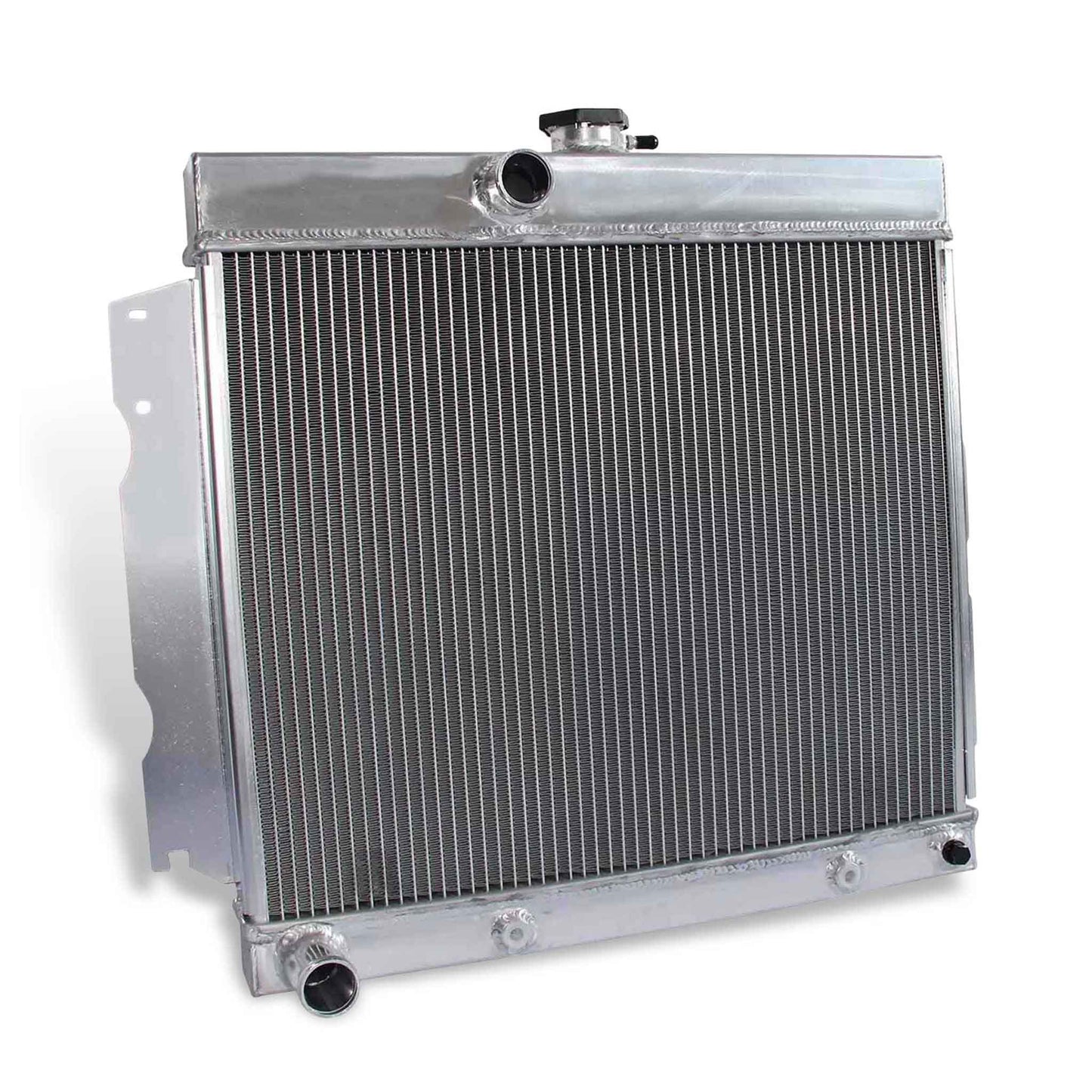 Left side profile of the GEA Racing 3 Row Aluminum Radiator for Plymouth Valiant, Signet, Savoy, Dodge 7.0L V8 (63-69 AT/MT).