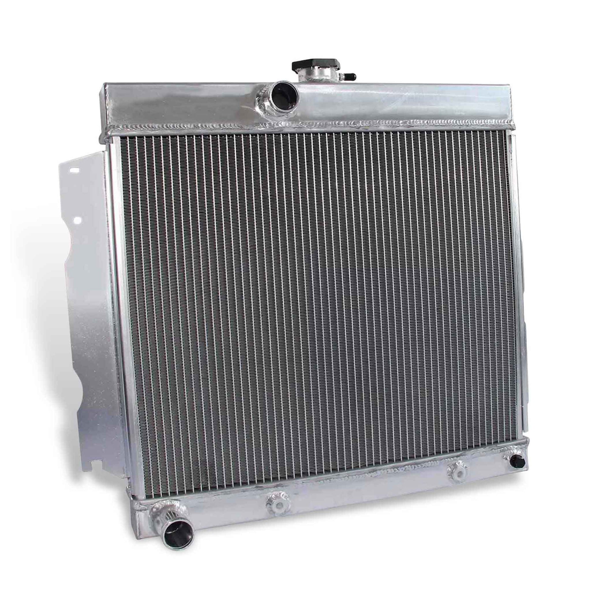Left side profile of the GEA Racing 3 Row Aluminum Radiator for Plymouth Valiant, Signet, Savoy, Dodge 7.0L V8 (63-69 AT/MT).