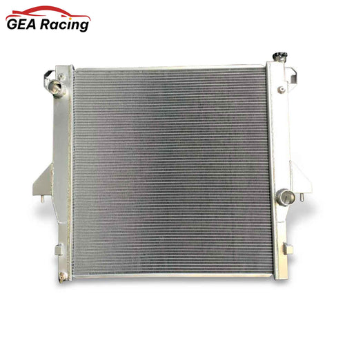 Front view of GEA Racing Aluminum Radiator for 2003-2009 Dodge Ram 2500, 3500, 4500, 5500 L6 manual transmission (ST/SLT).
