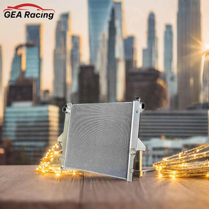 GEA Racing Aluminum Radiator shown installed in a 2003-2009 Dodge Ram 2500/3500 L6 MT for optimal cooling performance.